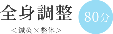 全身調整＜鍼灸&times;整体＞ 80分